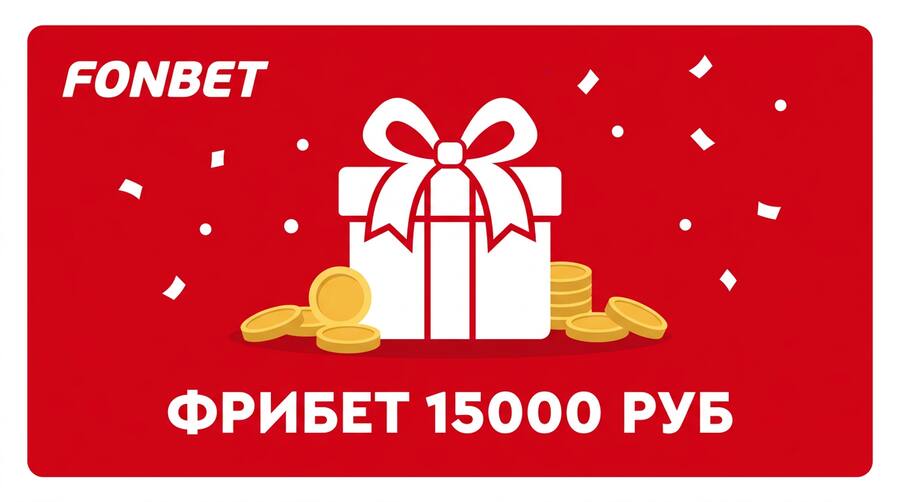 Приветственный бонус — фрибет до 15 000 рублей